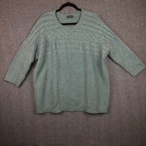The Limited Wool Blend Cable Knit Sweater Sz XL Sage Green